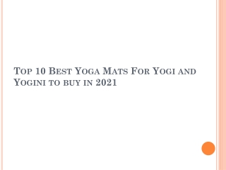 Top 10 Best Yoga Mats