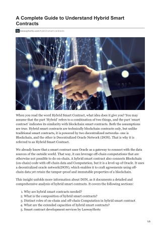 A Complete Guide to Understand Hybrid Smart Contracts