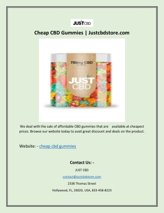 Cheap CBD Gummies | Justcbdstore.com