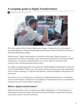 A complete guide to Digital Transformation