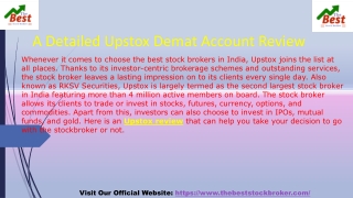 A Detailed Upstox Demat Account Review