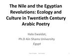The Nile and the Egyptian Revolutions: Ecology and Culture in Twentieth Century Arabic Poetry