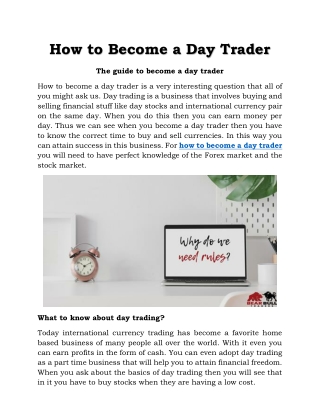 How to Become a Day Trader