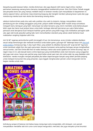 situs Slot Online haruskah meralat kodrat mengambil 60 strategi?