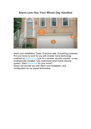 Alarm.com installation Texas