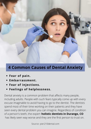 4 Common Causes of Dental Anxiety