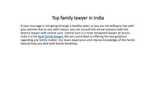 Top family lawyer in India