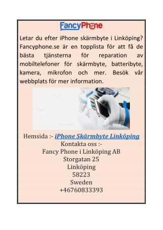 Iphone displaybyte Linköping  Fancyphone.se