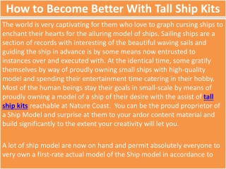 How to Become Better With Tall Ship Kits