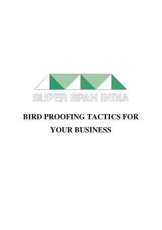 Bird Proofing Tactics For Your Business