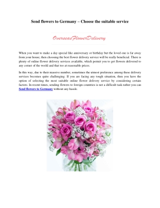 Send flowers to Germany - Choose the suitable service-converted