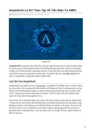 Ampleforth Là Gì? Toàn Tập Về Tiền Điện Tử AMPL