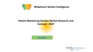 Patient Monitoring Devices Market Size, Demand, Global Analysis