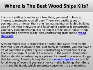 Where Is The Best Wood Ships Kits?