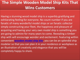 The Simple Wooden Model Ship Kits That Wins Customers