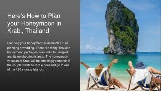 Here's How to Plan your Honeymoon in Krabi, Thailand