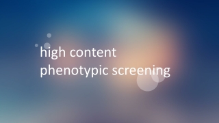 high content phenotypic screening