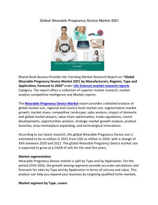 Global Wearable Pregnancy Device Market 2021