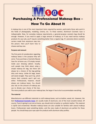 Purchasing A Professional Makeup Box – How To Go About It