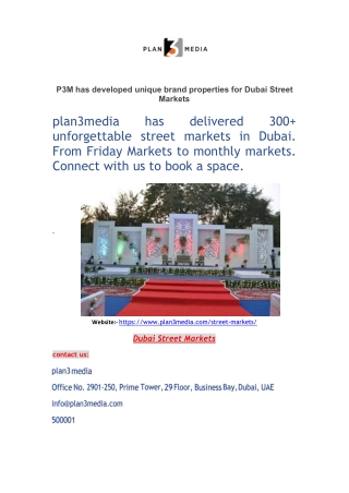 P3M has developed unique brand properties for Dubai Street Markets