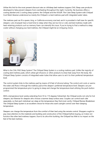 Chilisleep Coupon Code, Review & Discount Code 2021