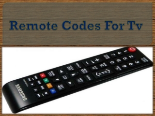 Remote Codes For Tv