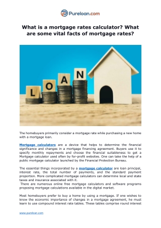 what-is-a-mortgage-rates-calculator-what-are-some-vital-facts-of-mortgage-rates-pureloan