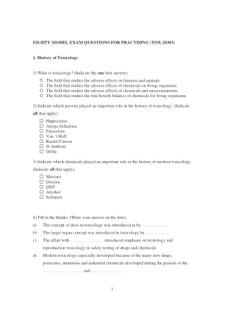 Toxicology & Pharmacology MCQs