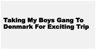 Taking My Boys Gang To Denmark For Exciting