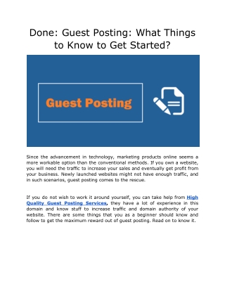 Guest Posting - What Things to Know to Get Started