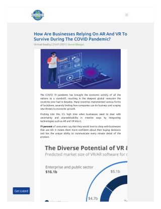 How Are Businesses Relying On AR And VR To Survive During The COVID Pandemic?