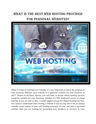 What Is the Best Web Hosting Provider for Personal Websites?