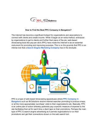 How to Find the Best PPC Company in Bangalore
