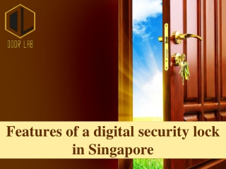 Features of a digital security lock in Singapore