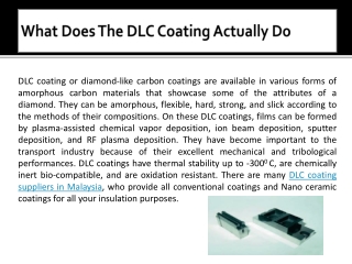 What Does The DLC Coating Actually Do