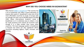 Why did you choose MBBS in Kazakhstan