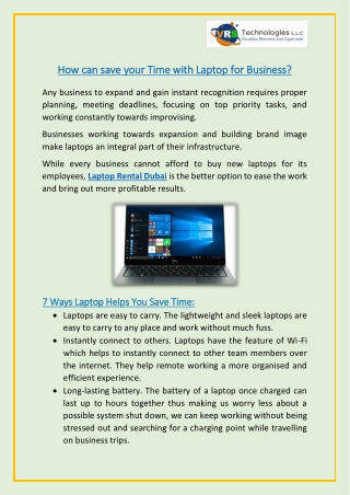 How can save your Time with Laptop for Business?