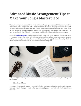 Advanced Music Arrangement Tips to Make Your Song a Masterpiece