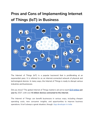 Pros and Cons of Implementing Internet of Things (IoT) in Business