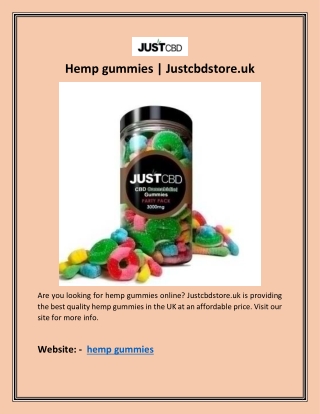 Hemp gummies | Justcbdstore.uk
