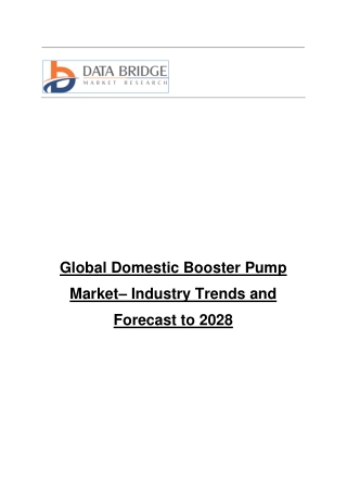 Domestic Booster Pump Market-converted