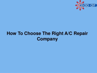 How To Choose The Right AC Repair Company