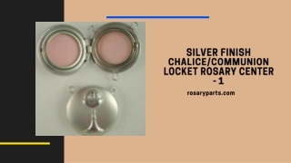 Silver Finish ChaliceCommunion Locket Rosary Center - 1
