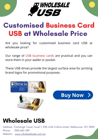 Customised Business Card USB at Wholesale Price