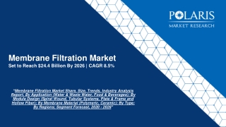 Membrane Filtration Market 2020 | Scope of Current and Future Industry 2026