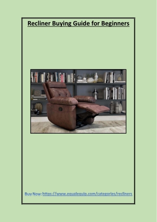 Recliner Buying Guide for Beginners