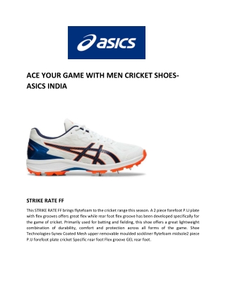 ACE YOUR GAME WITH MEN CRICKET SHOES - ASICS INDIA