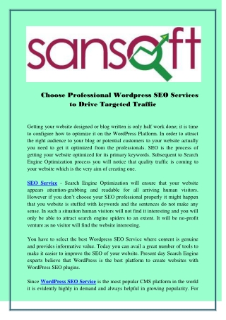 Choose Professional Wordpress SEO Services to Drive Targeted Traffic