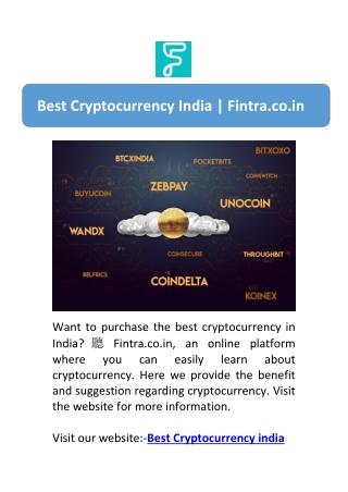 Best Cryptocurrency India | Fintra.co.in
