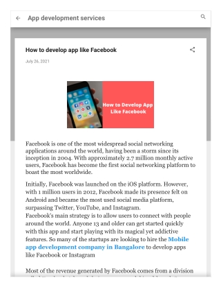 How to develop app like Facebook